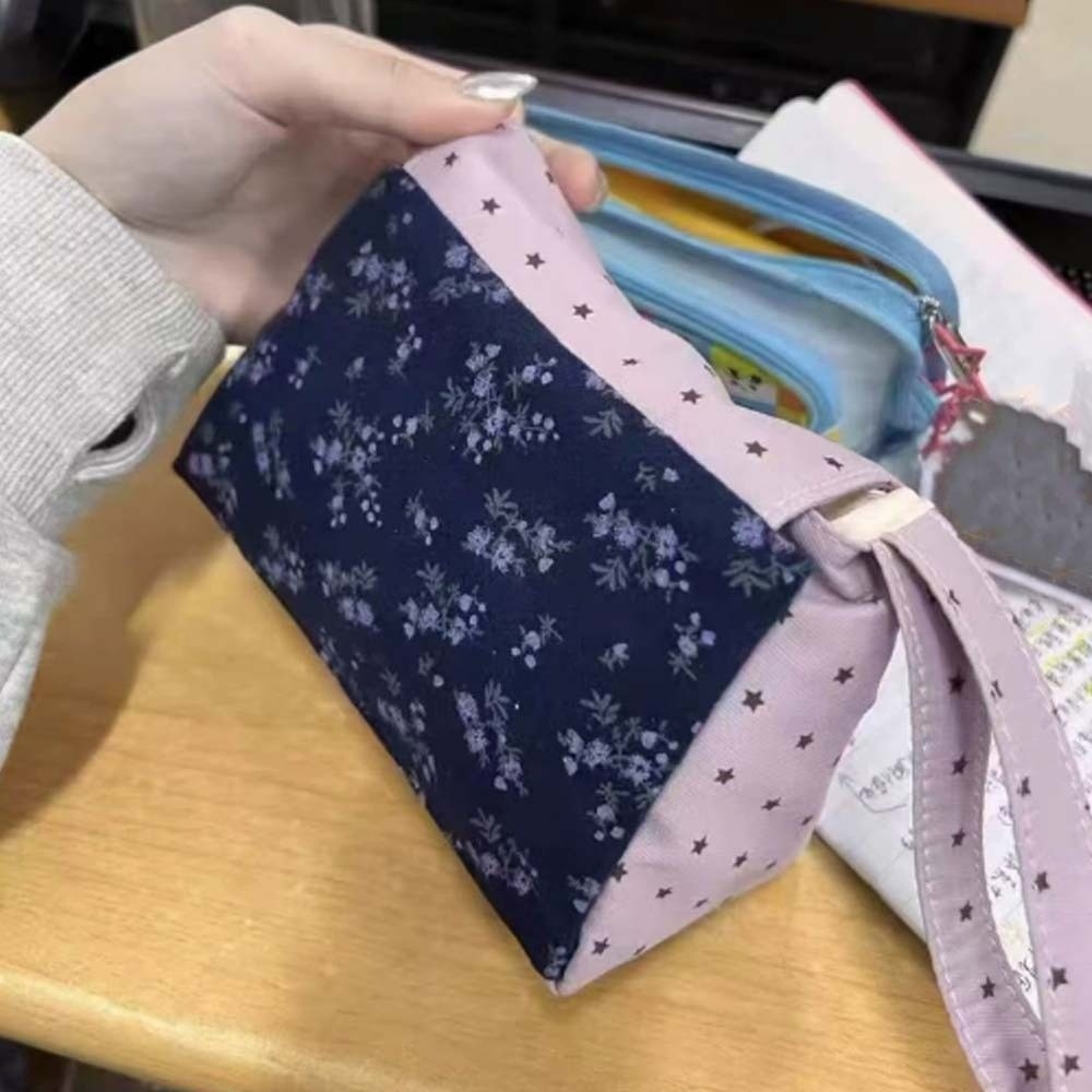 Korean Lifestyle & Kids Boutique Photos - Tas Rias Motif Bunga Ungu Polkadot