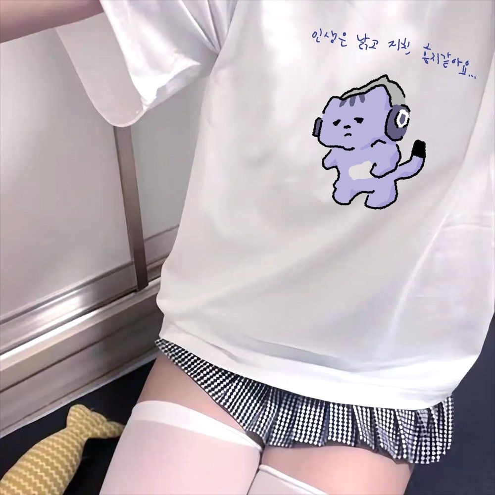 Kaus Gambar Cetak Teks Lucu 'L - Korean Lifestyle & Kids Boutique Photos ulasan dan harga